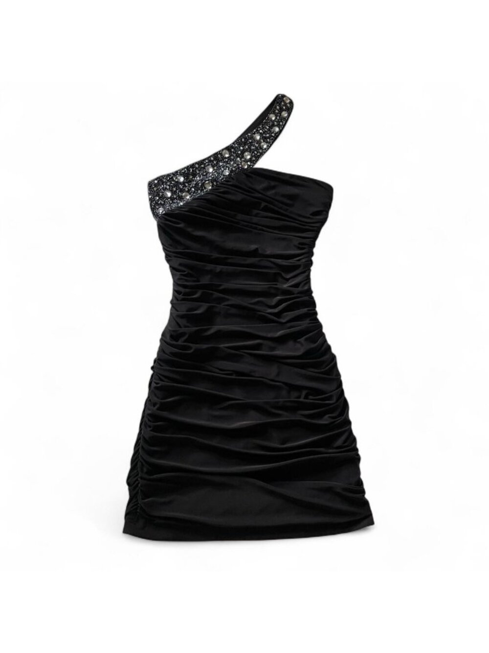 Vintage black mini dress with beaded embellishments